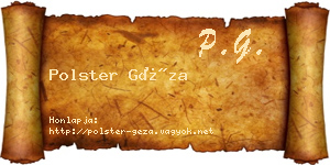 Polster Géza névjegykártya